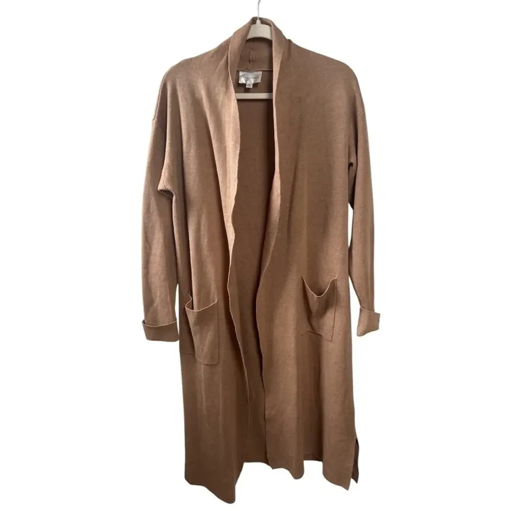 Line & Dot Victoria Duster Cardigan in Tan Size X-Small Cozy Casual